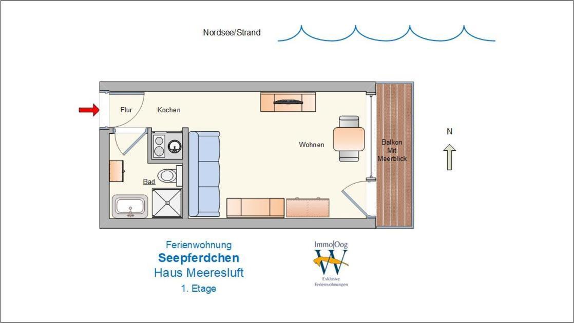 Seepferdchen - Kuscheliges Apartment Mit Meerblick-Balkon Wangerooge Exterior photo